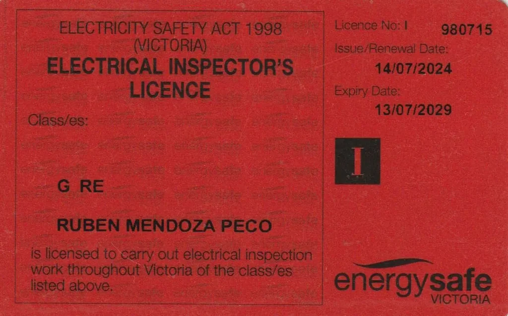 Electrical Inspector's Licence