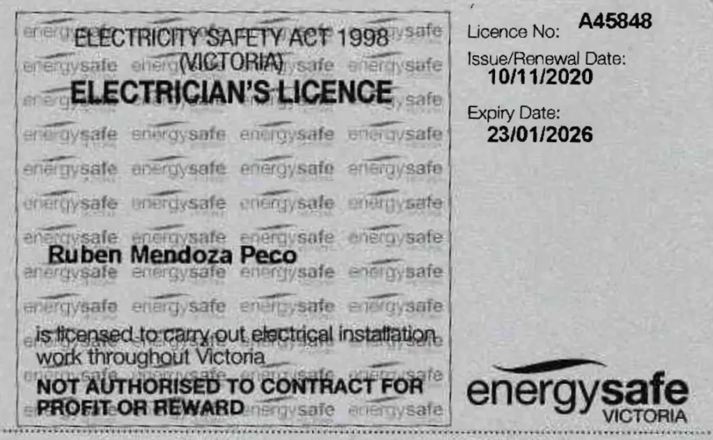 Electrician's Licence